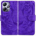 For Infinix Hot 30 Play Tiger Embossing Pattern Flip Leather Phone Case(Purple) - 1