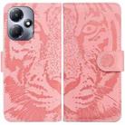 For Infinix Hot 30 Play Tiger Embossing Pattern Flip Leather Phone Case(Pink) - 1