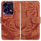 For Infinix Note 30 Tiger Embossing Pattern Flip Leather Phone Case(Brown) - 1