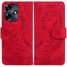 For Infinix Hot 30 Tiger Embossing Pattern Flip Leather Phone Case(Red) - 1