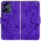 For Infinix Hot 30 Tiger Embossing Pattern Flip Leather Phone Case(Purple) - 1