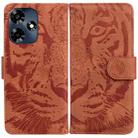 For Infinix Hot 30 Tiger Embossing Pattern Flip Leather Phone Case(Brown) - 1