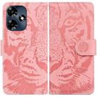 For Infinix Hot 30 Tiger Embossing Pattern Flip Leather Phone Case(Pink) - 1