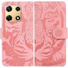 For Infinix Note 30 Pro Tiger Embossing Pattern Flip Leather Phone Case(Pink) - 1