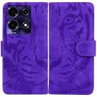 For Infinix Note 30i Tiger Embossing Pattern Flip Leather Phone Case(Purple) - 1