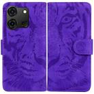 For Infinix Smart 7 India/7 Plus Tiger Embossing Pattern Flip Leather Phone Case(Purple) - 1