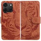 For Infinix Smart 7 India/7 Plus Tiger Embossing Pattern Flip Leather Phone Case(Brown) - 1