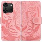 For Infinix Smart 7 India/7 Plus Tiger Embossing Pattern Flip Leather Phone Case(Pink) - 1