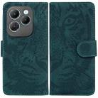 For Infinix Hot 40 / 40 Pro Tiger Embossing Pattern Flip Leather Phone Case(Green) - 1