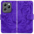 For Infinix Hot 40 / 40 Pro Tiger Embossing Pattern Flip Leather Phone Case(Purple) - 1