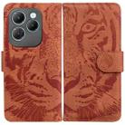 For Infinix Hot 40 / 40 Pro Tiger Embossing Pattern Flip Leather Phone Case(Brown) - 1