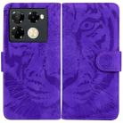 For Infinix Note 40 Pro 4G / 5G Tiger Embossing Pattern Flip Leather Phone Case(Purple) - 1