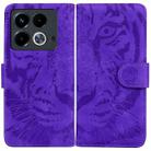 For Infinix Note 40 4G Tiger Embossing Pattern Flip Leather Phone Case(Purple) - 1