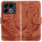 For Infinix Note 40 4G Tiger Embossing Pattern Flip Leather Phone Case(Brown) - 1