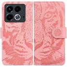 For Infinix Note 40 4G Tiger Embossing Pattern Flip Leather Phone Case(Pink) - 1