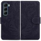 For Infinix Hot 50 4G Tiger Embossing Pattern Flip Leather Phone Case(Black) - 1