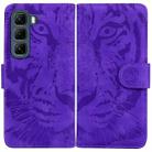 For Infinix Hot 50 4G Tiger Embossing Pattern Flip Leather Phone Case(Purple) - 1