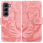 For Infinix Hot 50 4G Tiger Embossing Pattern Flip Leather Phone Case(Pink) - 1