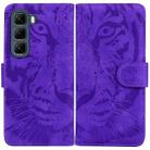 For Infinix Hot 50 5G Tiger Embossing Pattern Flip Leather Phone Case(Purple) - 1