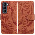 For Infinix Hot 50 5G Tiger Embossing Pattern Flip Leather Phone Case(Brown) - 1