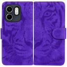 For Infinix Hot 50i / Smart 9 Tiger Embossing Pattern Flip Leather Phone Case(Purple) - 1