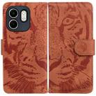 For Infinix Hot 50i / Smart 9 Tiger Embossing Pattern Flip Leather Phone Case(Brown) - 1