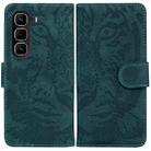 For Infinix Hot 50 Pro 4G Tiger Embossing Pattern Flip Leather Phone Case(Green) - 1