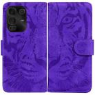 For Infinix Note 50 Pro+ Tiger Embossing Pattern Flip Leather Phone Case(Purple) - 1
