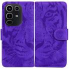 For Infinix Note 50 4G / Note 50 Pro 4G Tiger Embossing Pattern Flip Leather Phone Case(Purple) - 1