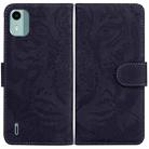 For Nokia C12 Tiger Embossing Pattern Flip Leather Phone Case(Black) - 1