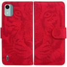 For Nokia C12 Tiger Embossing Pattern Flip Leather Phone Case(Red) - 1