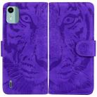 For Nokia C12 Tiger Embossing Pattern Flip Leather Phone Case(Purple) - 1