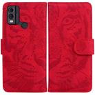 For Nokia C22 Tiger Embossing Pattern Flip Leather Phone Case(Red) - 1