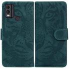 For Nokia C22 Tiger Embossing Pattern Flip Leather Phone Case(Green) - 1