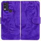 For Nokia C22 Tiger Embossing Pattern Flip Leather Phone Case(Purple) - 1