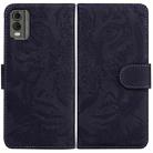 For Nokia C32 Tiger Embossing Pattern Flip Leather Phone Case(Black) - 1