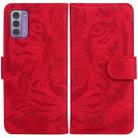 For Nokia G42 Tiger Embossing Pattern Flip Leather Phone Case(Red) - 1