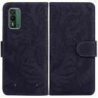 For Nokia XR21 Tiger Embossing Pattern Flip Leather Phone Case(Black) - 1