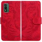 For Nokia XR21 Tiger Embossing Pattern Flip Leather Phone Case(Red) - 1