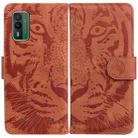 For Nokia XR21 Tiger Embossing Pattern Flip Leather Phone Case(Brown) - 1