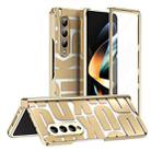 For Samsung Galaxy Z Fold4 5G Integrated Electroplating Folding Phone Case with Hinge(Tyrant Gold) - 1