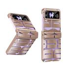 For Samsung Galaxy Z Flip4 5G Integrated Electroplating Folding Phone Case with Hinge(Rose Gold) - 1