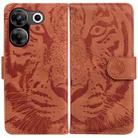 For Tecno Camon 20 Pro 5G Tiger Embossing Pattern Flip Leather Phone Case(Brown) - 1