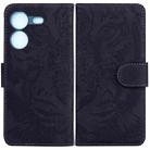 For Tecno Pova 5 Tiger Embossing Pattern Flip Leather Phone Case(Black) - 1