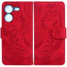 For Tecno Pova 5 Tiger Embossing Pattern Flip Leather Phone Case(Red) - 1