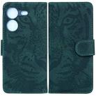 For Tecno Pova 5 Tiger Embossing Pattern Flip Leather Phone Case(Green) - 1