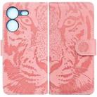 For Tecno Pova 5 Tiger Embossing Pattern Flip Leather Phone Case(Pink) - 1