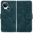 For Tecno Spark 10 5G Tiger Embossing Pattern Flip Leather Phone Case(Green) - 1