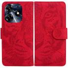 For Tecno Spark 10 Pro Tiger Embossing Pattern Flip Leather Phone Case(Red) - 1