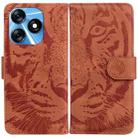 For Tecno Spark 10 / Spark 10C Tiger Embossing Pattern Flip Leather Phone Case(Brown) - 1